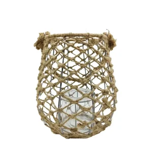 Portavela Colgante de Fibra Natural