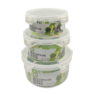 Set Tupper Hermético Redondo de Plástico x3 Tamaños