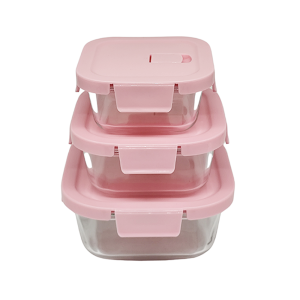 Set Tupper Hermético de Vidrio X3 Tamaños