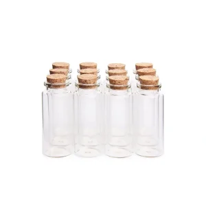 Set 12 Tubos con Tapa de Corcho para Suvenir 4cm