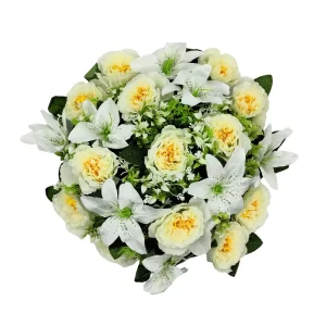 Corona de Rosa Inglesa con Azucena 36 cm
